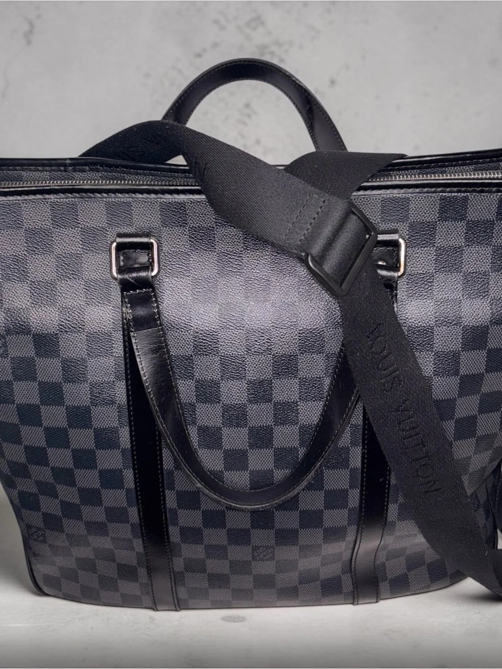 Louis Vuitton Damier Graphite Tadao  PM -2Way Business Tote Briefcase Shoulder B